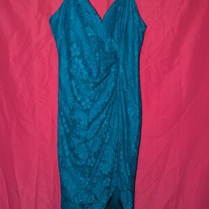 Guess Teal Floral Wrap Dress Woman's Size 12